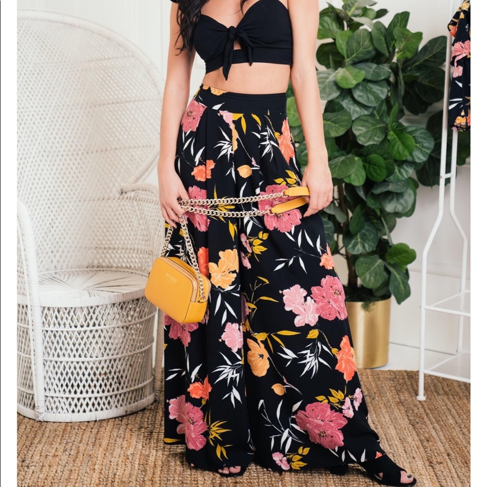 GUESS Charissa floral wide leg Palazzo pants